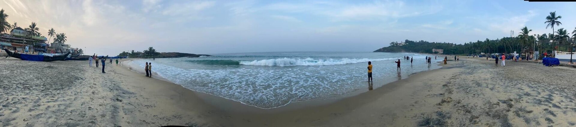 Kovalam's crescent of sand, early before the crowd. Lighthouse Beach is the busiest stretch; walk south for quieter wat…